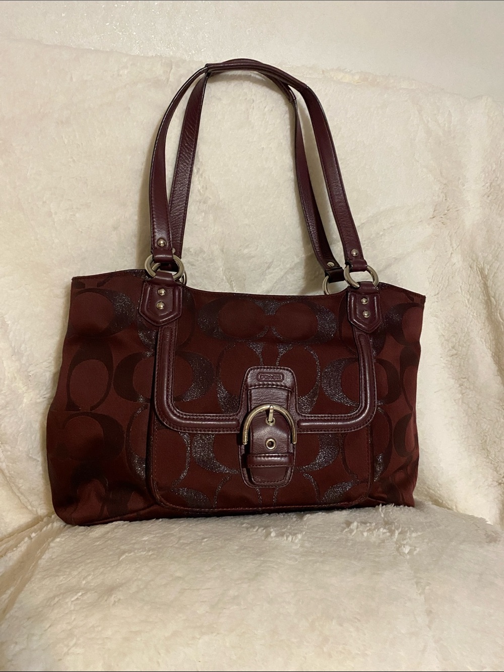 Coach Campbell Burgundy Shoulder Bag
